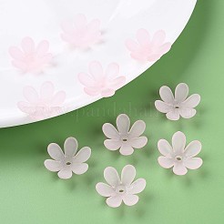 透明なアクリルビーズ  艶消し  花  ピンク  20.5x18.5x6.5mm  穴：2mm  約342個/200g&nbsp;X1-MACR-S373-107-D06