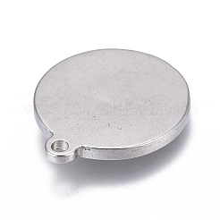変色しない304ステンレススチールペンダント  ワシとフラットラウンド  ステンレス鋼色  22x19x3mm  穴：1.8mm&nbsp;STAS-F249-35P