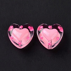 Glass Heart Beads&nbsp;GLAA-D005-01