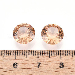 ダイヤモンド形キュービックジルコニア尖底カボション  多面カット  砂茶色  10mm&nbsp;ZIRC-R004-10mm-04