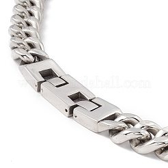 変色しない304ステンレススチールカーブチェーンネックレス女性用  ステンレス鋼色  リンク：13x17x3.2mm  24.80インチ（63cm）&nbsp;NJEW-E155-02P-01