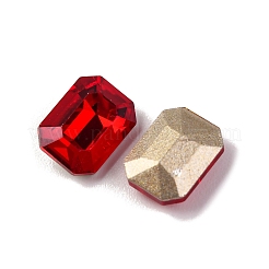 ガラスラインストーンカボション  フラットバック＆バックメッキ  多面カット  長方形  ライトシャム  8x6x3.5mm&nbsp;RGLA-A026-03A-227