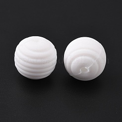 食品グレードの環境に優しいシリコーンビーズ  ラウンド  ホワイト  14mm  穴：2.5mm&nbsp;FIND-TAC0009-75A