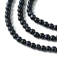 Synthetic Blue Goldstone Beads Strands&nbsp;G-N0200-01D-3mm