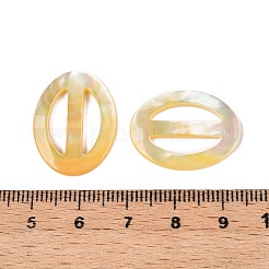 天然シェルのトライグライドアジャスターバックル  オーバル  ゴールド  24x18x2mm  穴：15x4mm&nbsp;SSHEL-N039-02