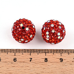 樹脂粘土パヴェラインストーンビーズ  ディスコボールビーズ  ラウンド  ライトシャム  16mm  穴：1.6~2mm&nbsp;RB-T018-01D