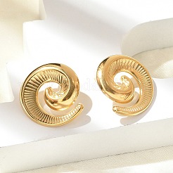 304ステンレススチールスタッドピアス  18KGP本金メッキ  フラットラウンド  24.5x24.5mm&nbsp;EJEW-B121-02G-01