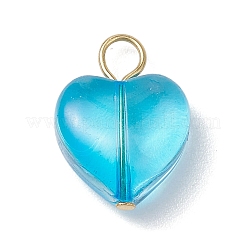 Heart Gradient Color Baking Paint Transparent Glass Pendants&nbsp;PALLOY-JF03264-01