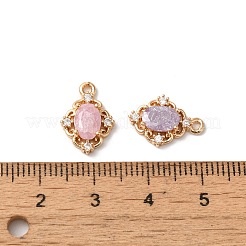 真鍮製チャーム  ガラスと  花の形  ミックスカラー  14x10x4mm  穴：1.2mm&nbsp;KK-C062-018G