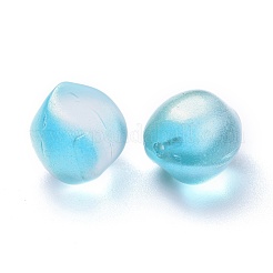 透明ガラスビーズ  艶消し  グリッターパウダー付き  片穴  桃  ミックスカラー  11.5x11.5x11mm  穴：1mm&nbsp;GLAA-M040-C