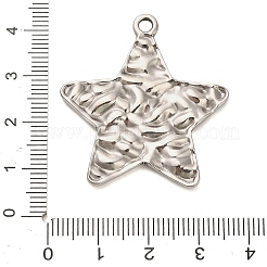 304ステンレスペンダント  スター  カドミウムフリー＆ニッケルフリー＆鉛フリー  ステンレス鋼色  37x34.5x3mm  穴：3mm&nbsp;X-STAS-P417-04B-P