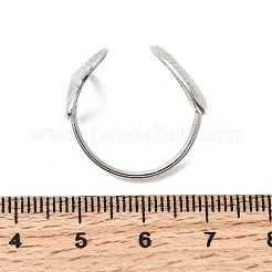 女性用304ステンレススチールオープンカフリング  ヒトデの殻の形  ステンレス鋼色  usサイズ7 1/4(17.5mm)&nbsp;RJEW-K313-16P