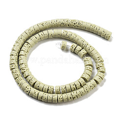 天然溶岩石染めビーズ連売り  ディスク  ヒシビーズ  ベージュ  6x3~3.5mm  穴：1.5mm  約107~114個/連  14.96''（38センチメートル）&nbsp;G-K375-G03-01