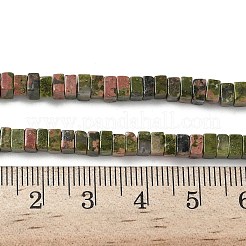 天然石ユナカイトビーズ連売り  正方形  4x4x2.5~3mm  穴：1mm  約156~164個/連  15.08''（38.3cm）〜15.35''（39cm）&nbsp;G-I394-A07
