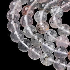 天然雲母入り水晶（雲母を含む水晶）丸ビーズ連  8.5mm  穴：0.7mm  約47個/連  15.63~15.75''（39.7~40センチメートル）&nbsp;G-C270-B03-8mm