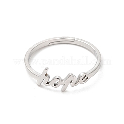 Non-Tarnish 304 Stainless Steel Word Hope Adjustable Ring&nbsp;LS-RJEW-L107-027P