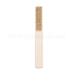 ワイヤブラシ  木製ハンドル付き  文化財の清掃に  ゴールドカラー  205x25x13mm&nbsp;AJEW-WH0017-90C
