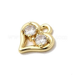 Brass Micro Pave Cubic Zirconia Pendants&nbsp;KK-L258-11G-03