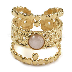 Natural Rose Quartz Finger Rings&nbsp;RJEW-U027-03G-08