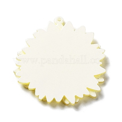 プリント透明アクリルパーツ  3Dフラワーチャーム  きいろ  42.5x40x4mm  穴：1.5mm&nbsp;X-SACR-P029-B04