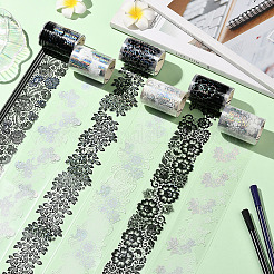 6ロール、6種類のスタイル、レース柄、ペット用花飾りテープセット  DIYクラフト用  スクラップブック  DIY  ギフト包装  ジャーナル  ミックスカラー  8~28.5mm  1ロール/スタイル&nbsp;AJEW-SP0002-75