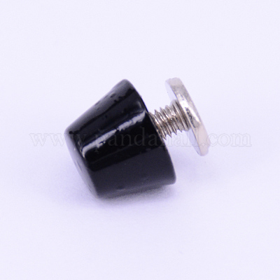 合金キャビネットと引き出しノブ  アクセサリー箱のノブ  ブラック  9.5x6.5mm&nbsp;PALLOY-WH0071-06J-1