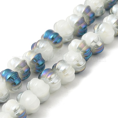Half Rainbow Plated Electroplate Glass Beads&nbsp;GLAA-G106-02A-HR01-1