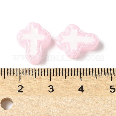 焼き絵の具、ガラス、エナメル、ビーズ  手描きのビーズ  クロス  ラベンダーブラッシュ  14.5x11.5x4mm  穴：1mm&nbsp;LS-BLOW-D300-06I-1
