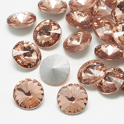 Pointed Back Glass Rhinestone Cabochons&nbsp;RGLA-T086-14mm-08-1