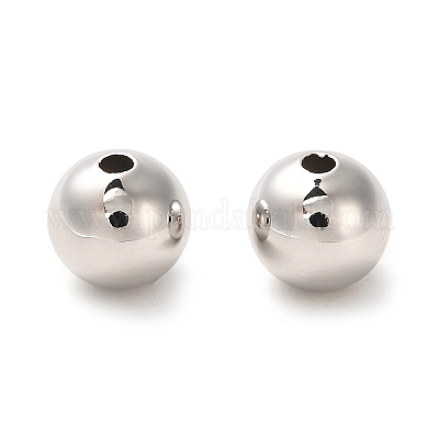 真鍮ビーズ  ラウンド  プラチナ  8x7.5mm  穴：1.8mm&nbsp;KK-F870-01P-01-1