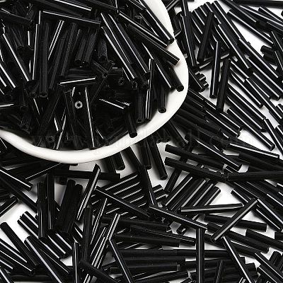 Opaque Glass Bugle Beads&nbsp;SEED-R028-2x20-C01-1