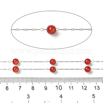 304 Stainless Steel Cable Chains with Dyed Shell Beads&nbsp;STAS-B067-04B-02-1
