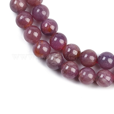Natural Gemstone Ruby Round Beads Strands&nbsp;G-O017-7mm-06-01-1