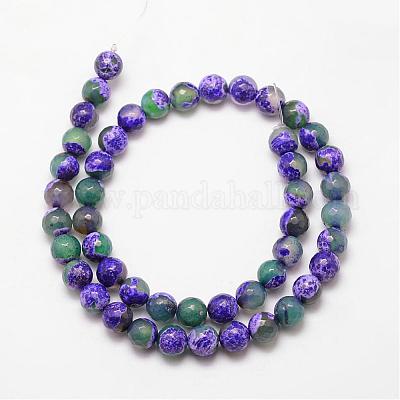 Natural Fire Crackle Agate Bead Strands&nbsp;G-K166-06F-6mm-11-1