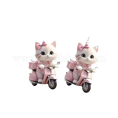 アクリルダングルピアス  猫の形  プラチナ  ピンク  55~57mm&nbsp;FS-WG257D2-01-1