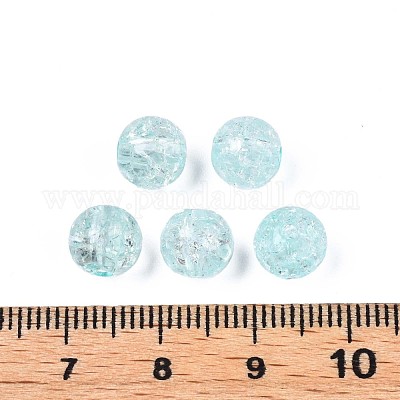 クリアクラックアクリルビーズ  ラウンド  空色  8x7mm  穴：1.8~2mm  約1745個/500g&nbsp;MACR-S373-66-N07-1