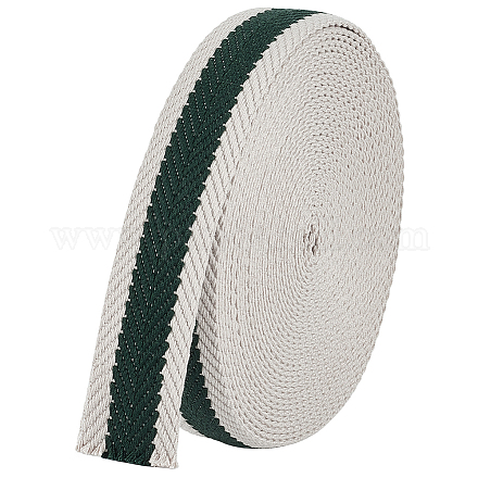 ポリエステルストライプリボン  フラット  濃い緑  1-1/4インチ（32mm）  約10.00ヤード（9.14m）/ pc&nbsp;SRIB-WH0029-007B-1