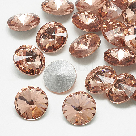 Pointed Back Glass Rhinestone Cabochons RGLA-T086-14mm-08-1