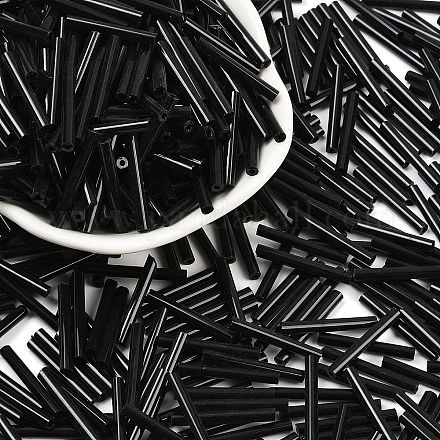 Opaque Glass Bugle Beads SEED-R028-2x20-C01-1