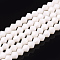 Opaque Solid Color Glass Beads Strands, Imitation Jade, Faceted, Bicone, Beige, 4.5x4mm, Hole: 0.8~1mm, about 75~78pcs/strand, 28~29cm