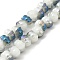 Half Rainbow Plated Electroplate Glass Beads, Two Tone, Pumpkin, Steel Blue, 9x11x12mm, Hole: 1.2mm, about 74pcs/strand, 23.23 inch(59cm)