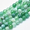 Natural Striped Agate/Banded Agate Beads, Dyed, Faceted Round, Medium Spring Green, 6mm, Hole: 1mm, about 61pcs/strand, 14.3 inch(36.5cm)