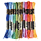 Polyester Embroidery Threads, Cross Stitch Threads, Segment Dyed, Mixed Color, 0.5~2mm, about 8.75 Yards(8m)/Skein, 12 skeins/set