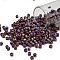 TOHO 6/0 Round Beads, Japanese Seed Beads, (406F) Matte-Opaque-Rainbow Oxblood, 4mm, Hole: 1.5mm, about 840pcs/50g