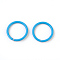 Spray Painted Iron Open Jump Rings, Round, Deep Sky Blue, 18 Gauge, 10x1mm, Inner Diameter: 8mm