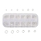 1 Box Brass Open Jump Rings, Round, Mixed, 4mm/5mm/6mm/7mm/8mm/10mm, Round, Silver Color Plated