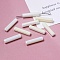 Electroplate Glass Beads, Faceted, Rectangle, Beige, 19.5~20x4x4mm, Hole: 1mm