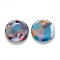 Cellulose Acetate(Resin) Pendants, Flat Round, Colorful, 15.5x2.5mm, Hole: 1.5mm