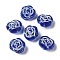 Transparent Lampwork Beads, Rose, Royal Blue, 13x8mm, Hole: 1mm, about 65~75pcs/100g