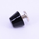 合金キャビネットと引き出しノブ  アクセサリー箱のノブ  ブラック  9.5x6.5mm&nbsp;PALLOY-WH0071-06J-1